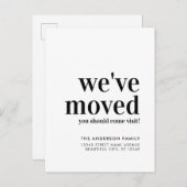 シンプルミニマル引っ越しましたブモダンラック移動 案内ポストカード (正面/裏面)