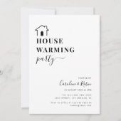 シンプルミニマル引っ越し祝いパーティーパーティー 招待状 (正面)