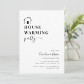 シンプルミニマル引っ越し祝いパーティーパーティー 招待状 (スタンド正面)