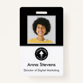 シンプルミニマル従業員バッジQRおよびバーコード バッジ