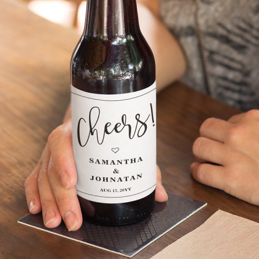 シンプルミニマル応援結婚ズ ビールラベル