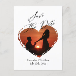 シンプルミニマル愛ハートフォトスクリプト予算 案内ポストカード