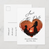 シンプルミニマル愛ハートフォトスクリプト予算 案内ポストカード (正面/裏面)