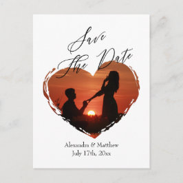 シンプルミニマル愛ハートフォトスクリプト予算 案内ポストカード