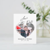 シンプルミニマル愛ハートフォトスクリプトB&W 案内ポストカード (スタンド正面)