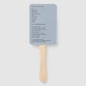 シンプルミニマル文字ダスティブルー結婚式 プログラム ハンドファン (裏面)