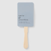 シンプルミニマル文字ダスティブルー結婚式 プログラム ハンドファン (正面)