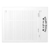 シンプルミニマル料理ビーガンレシピメモ帳 ノートパッド (正面)