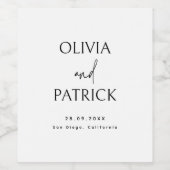 シンプルミニマル新郎新婦結婚名 ワインラベル (シングルラベル)