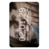 シンプルミニマル日モダン付き写真日付の保存 マグネット (縦)