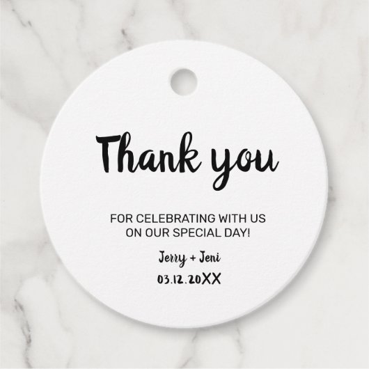 シンプルミニマル書感謝していの御利益 フェイバータグ (正面)