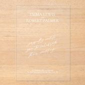 シンプルミニマル書結婚道 アクリル招待状 (正面)