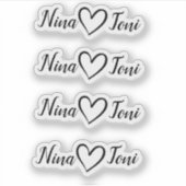 シンプルミニマル書道ハートかわいい シール (正面)