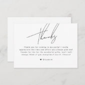 シンプルミニマル書道台本 サンキューカード (正面/裏面)