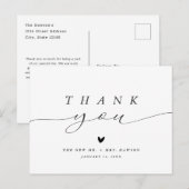 シンプルミニマル書道結婚の感謝 ポストカード (正面/裏面)