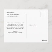 シンプルミニマル書道結婚の感謝 ポストカード (裏面)