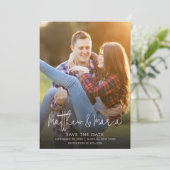 シンプルミニマル書道2枚フォトQRコード セーブザデート (スタンド正面)