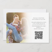 シンプルミニマル書道2枚フォトQRコード セーブザデート (裏面)