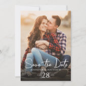 シンプルミニマル書道2枚フォトQRコード 招待状 (正面)