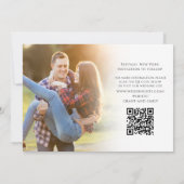 シンプルミニマル書道2枚フォトQRコード 招待状 (裏面)