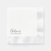 シンプルミニマル書道60th誕生日パーティー 縁ありカクテルナプキン (正面)