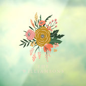 シンプルミニマル植物花パーソナライズされた ウィンドウサイン (シート3)