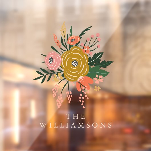 シンプルミニマル植物花パーソナライズされた ウィンドウサイン (シート2)