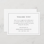 シンプルミニマル死別悔やみや弔慰葬儀 サンキューカード (正面/裏面)