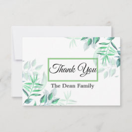 シンプルミニマル水彩悔やみや弔慰緑 サンキューカード