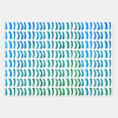 シンプルミニマル油絵を描ブルー線 ラッピングペーパーシート (正面3)