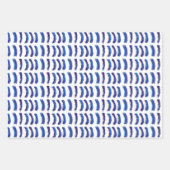 シンプルミニマル油絵を描ブルー線 ラッピングペーパーシート (正面)