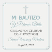 シンプルミニマル洗礼と第一誕生日 スクエアシール (正面)