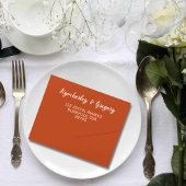 シンプルミニマル海軍ブルーオレンジQRコード オールインワン招待状