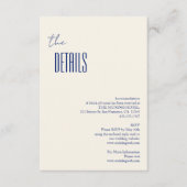 シンプルミニマル海軍ブルー結婚ズ詳細 エンクロージャーカード (正面)