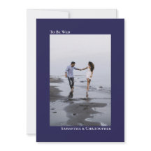 シンプルミニマル海軍ブルー縦写真結婚ズ