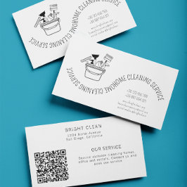 シンプルミニマル清掃サービス名刺 名刺
