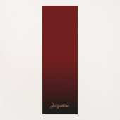 シンプルミニマル濃い赤から黒のグラデーシグラデーションョン ヨガマット (正面)