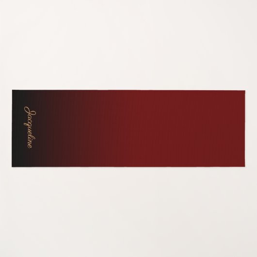 シンプルミニマル濃い赤から黒のグラデーシグラデーションョン ヨガマット (正面(横))