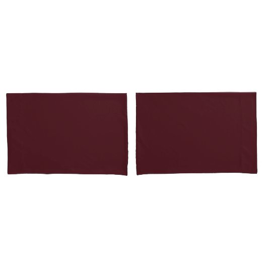 シンプルミニマル無地のカラーBurgundy Red 枕カバー (フロントセット)