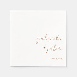 シンプルミニマル燃えたオモダンレ結婚ンジ スタンダードカクテルナプキン