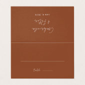 シンプルミニマル燃えたオレンジ結婚の座席表 (外部フラット)