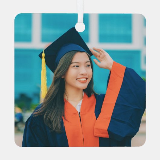 シンプルミニマル王室のリストブルー2024研究科写真 メタルオーナメント (裏面)