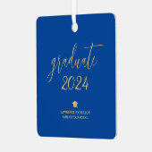 シンプルミニマル王室のリストブルー2024研究科写真 メタルオーナメント (正面左)