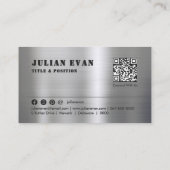 シンプルミニマル男らしブラッシュメタル 名刺 (裏面)