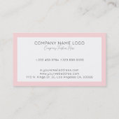 シンプルミニマル白とピンク縁どブシ 名刺 (裏面)