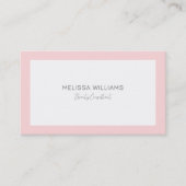 シンプルミニマル白とピンク縁どブシ 名刺 (正面)