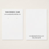 シンプルミニマル白イヤリングホルダー表示カード (正面&裏面)