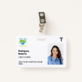 シンプルミニマル白カスタム病院職員 バッジ (正面クリップ)