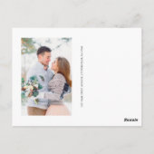 シンプルミニマル白結婚写真提供 ポストカード (裏面)