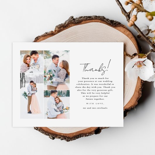 シンプルミニマル白結婚写真提供 ポストカード